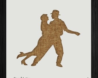 Couple Dancing Style 1683 DIY Stencil Clear Plastic Acrylic Mylar Reusable