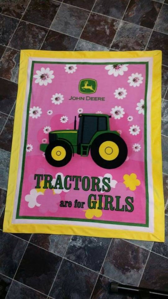 Girls John Deere Fleece Blanket Chenille backed. by ...