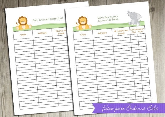Tactueux image within free printable baby shower guest list Superb image in free printable baby shower guest list