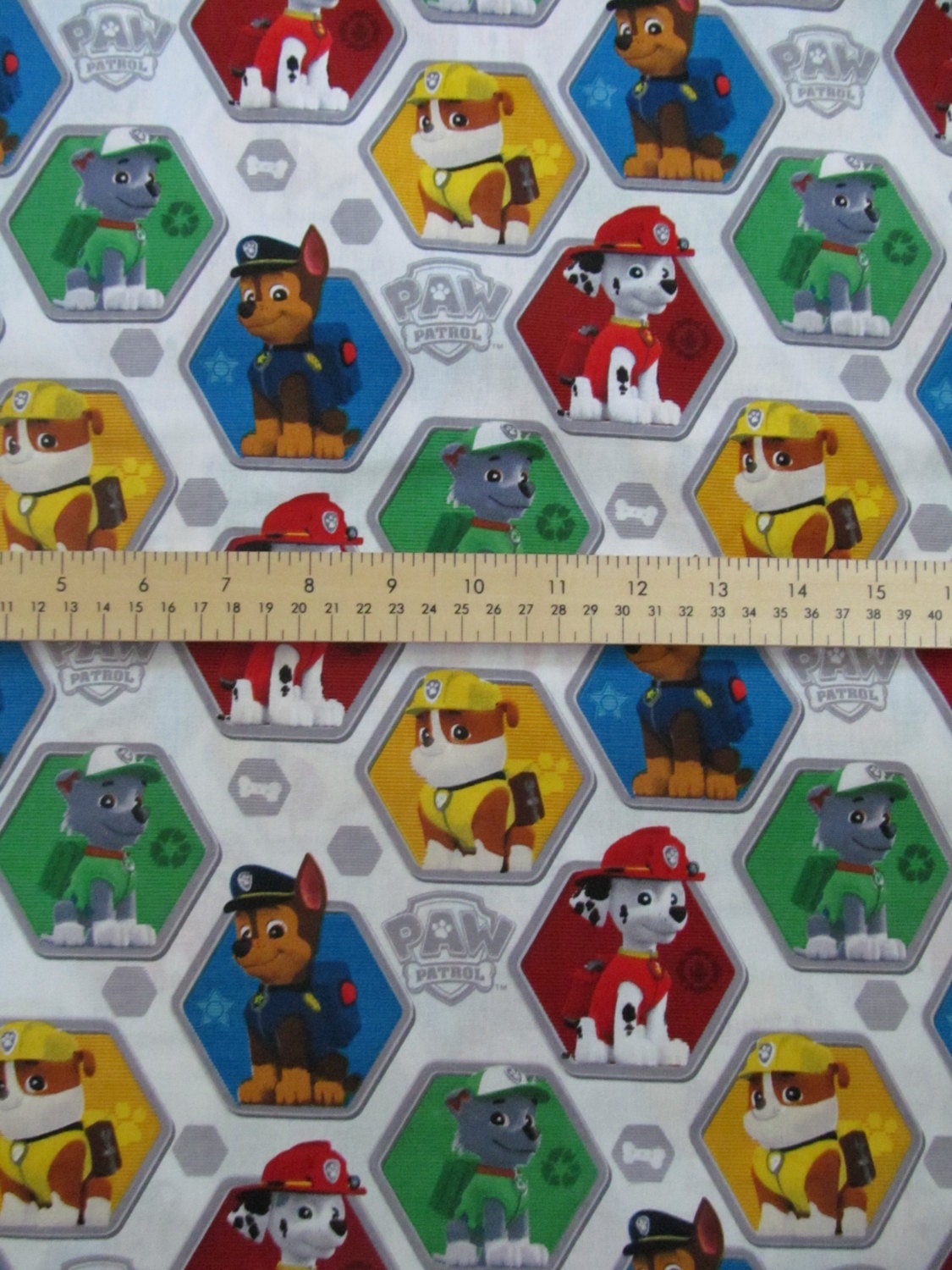 Paw Patrol Blue White Cotton Fabric 1 yard + 30 inches RARE VHTF from ...