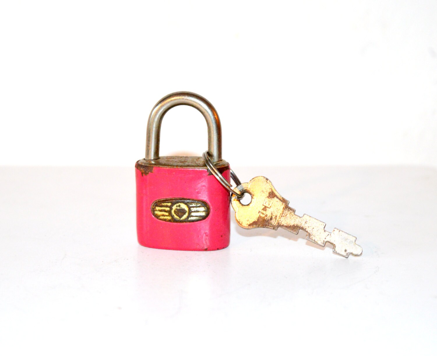 Vintage Mini Pink Lock / Vintage Small Padlock / Miniature
