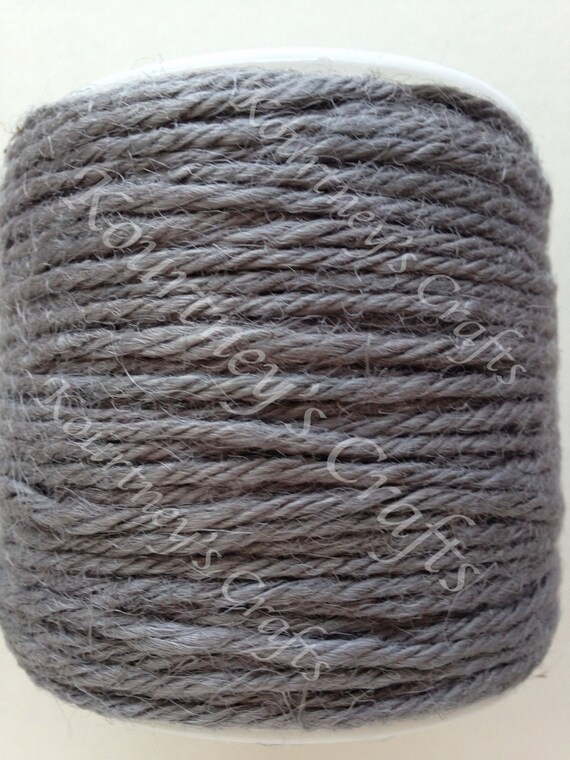 Grey Jute Twine Cord NonPolished 2mm 100M/Roll Approx. 109