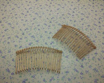 20pcs karat gold color 20 teeth metal hair comb , 75*40mm , H2434