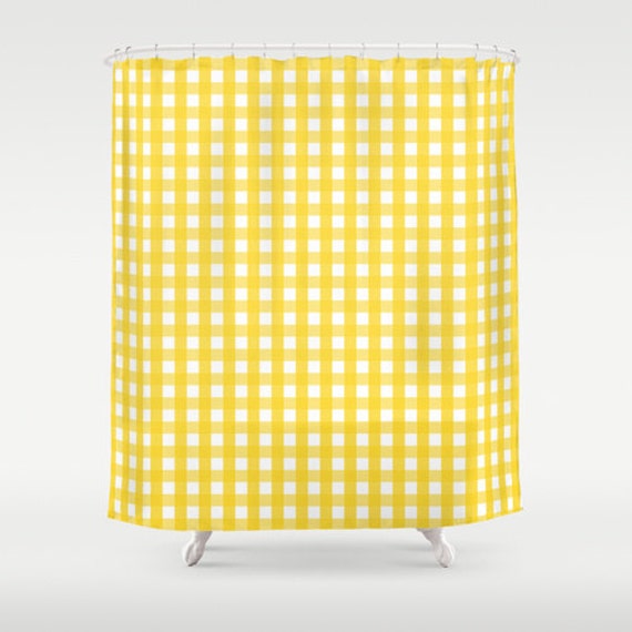Shower Curtain Gingham Yellow Gingham by CallaAndClover on Etsy