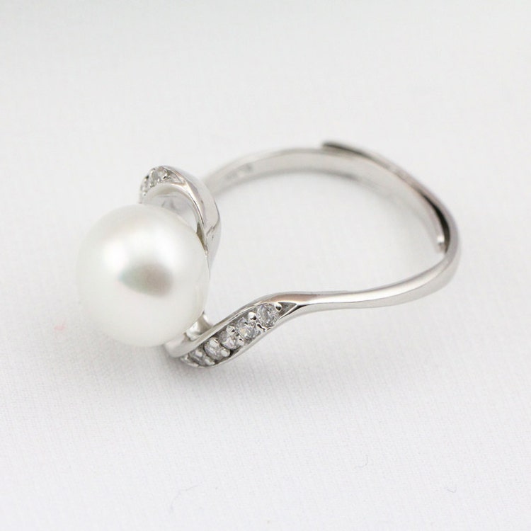Pearl ringpearl promise ringpearl engagement rings by PearlOnly