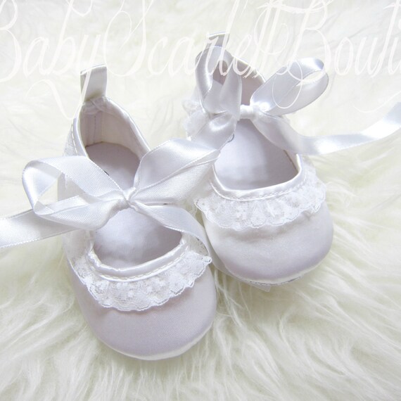 childrens white satin shoes