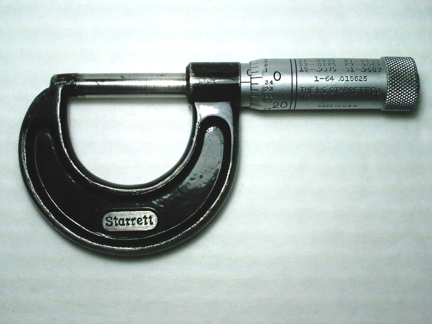 Vintage Tool L S Starrett Co Micrometer Vintage Micrometer