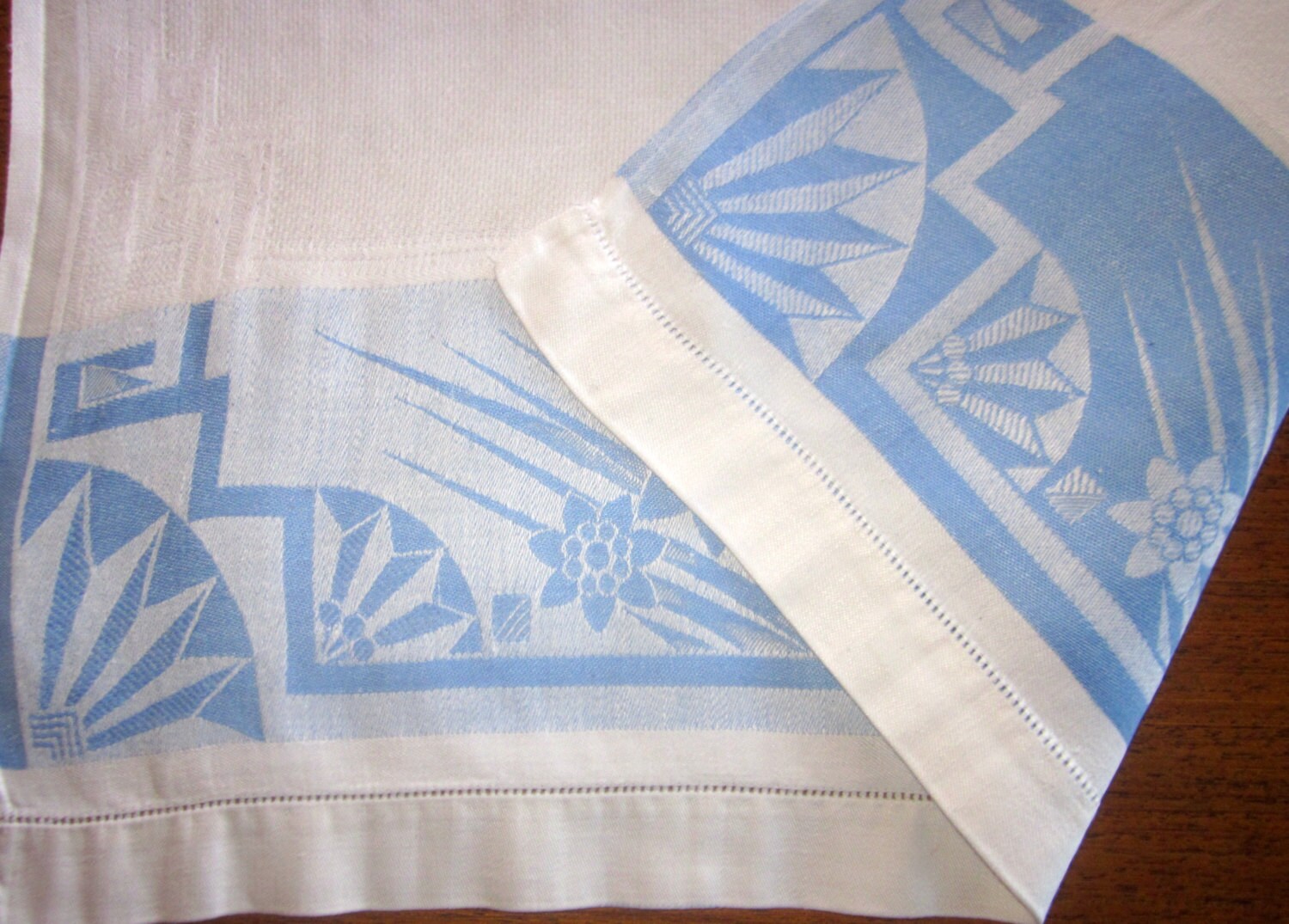 1920s art deco linen hand towel