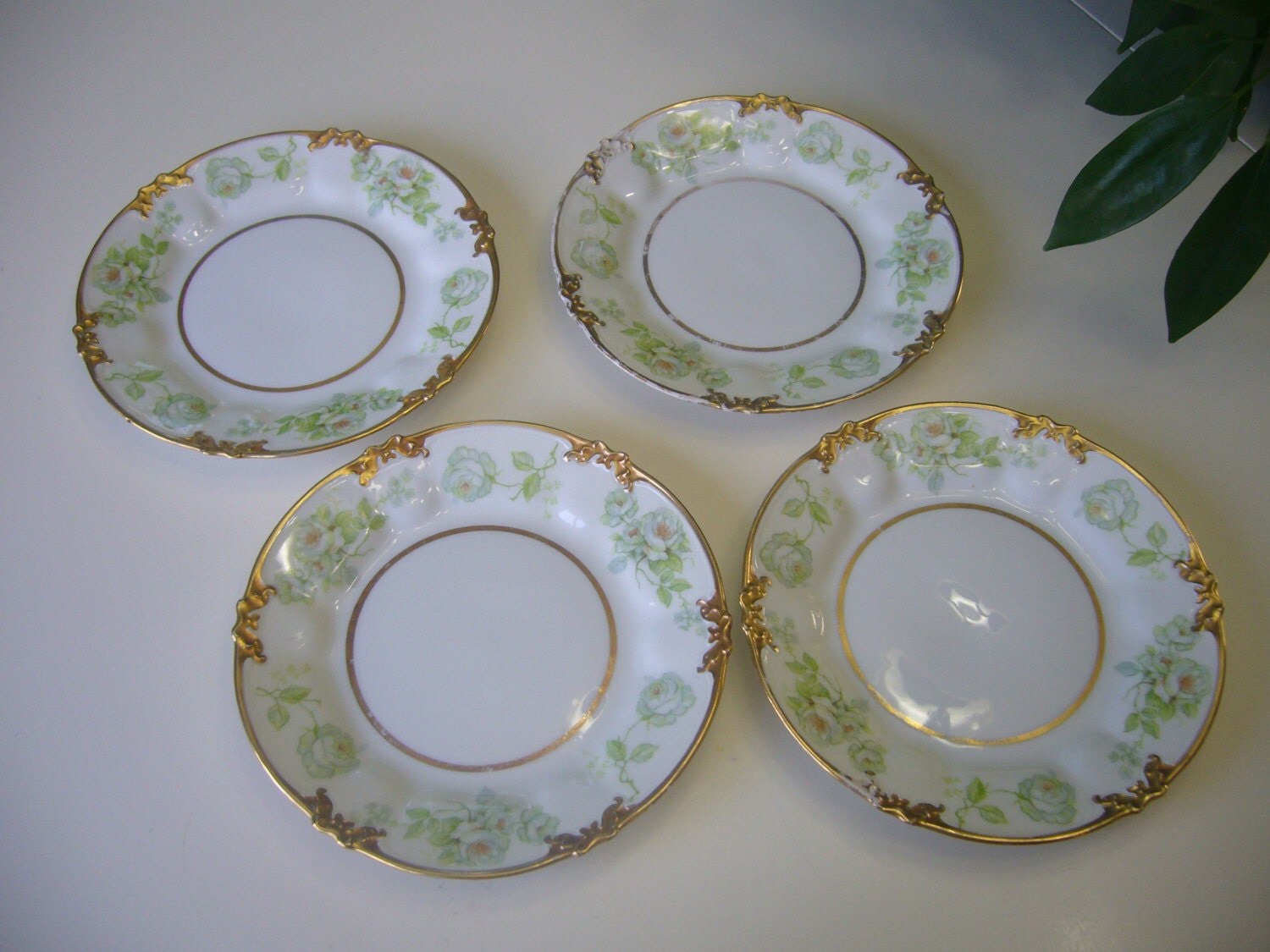 Antique GDA Limoges France Four 4 Butter plates Dessert