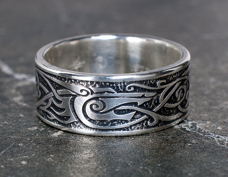 Viking Wolf Ring Sterling Silver Viking Ring Celtic