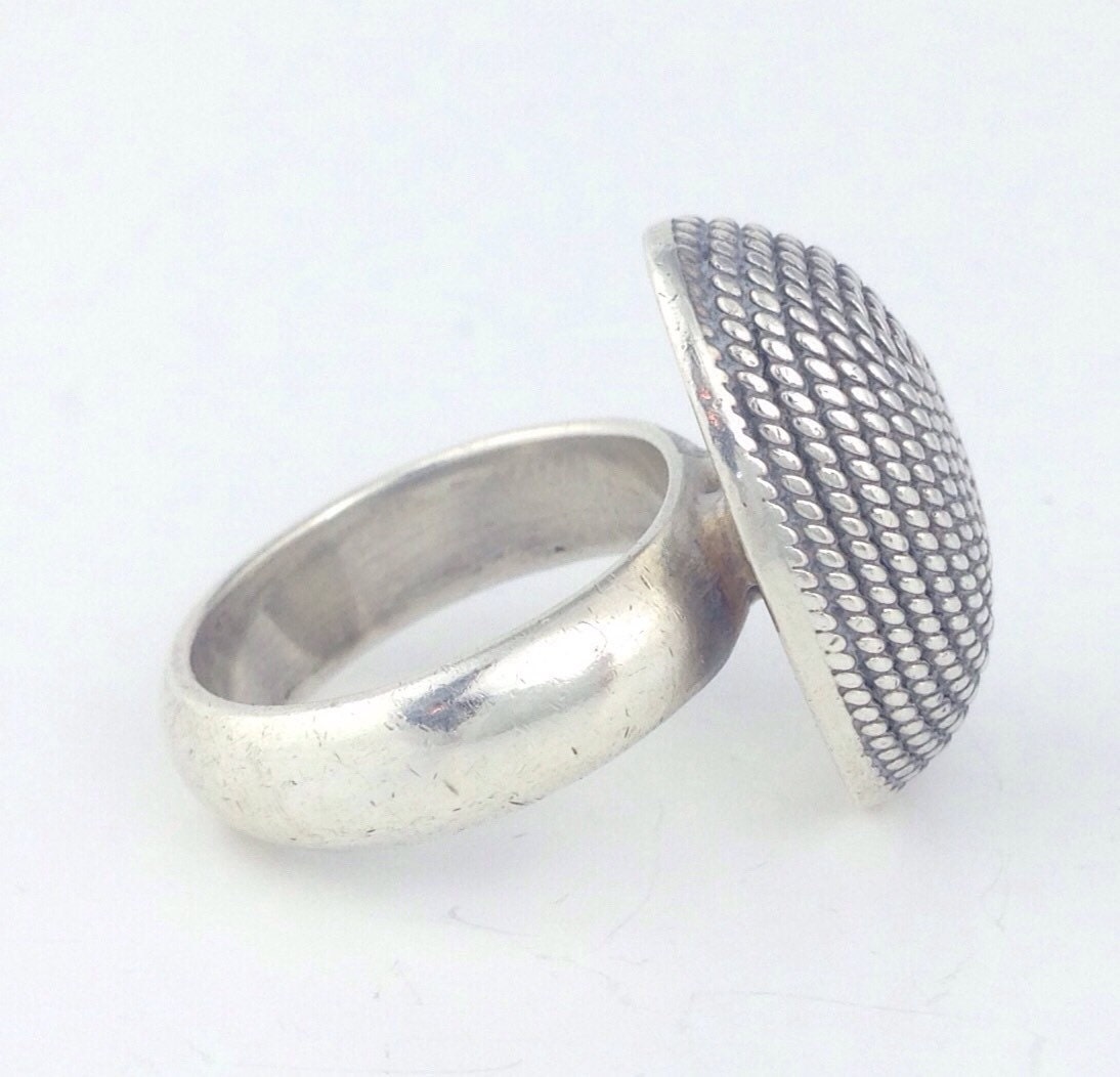 Sterling Silver Ring size 6 Dome Ring Modern by LoftyMixVintage