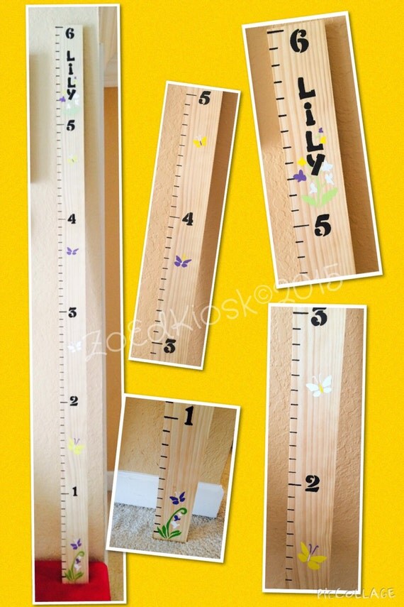 6 4x1 life size ruler wooden growth chartmeasure and