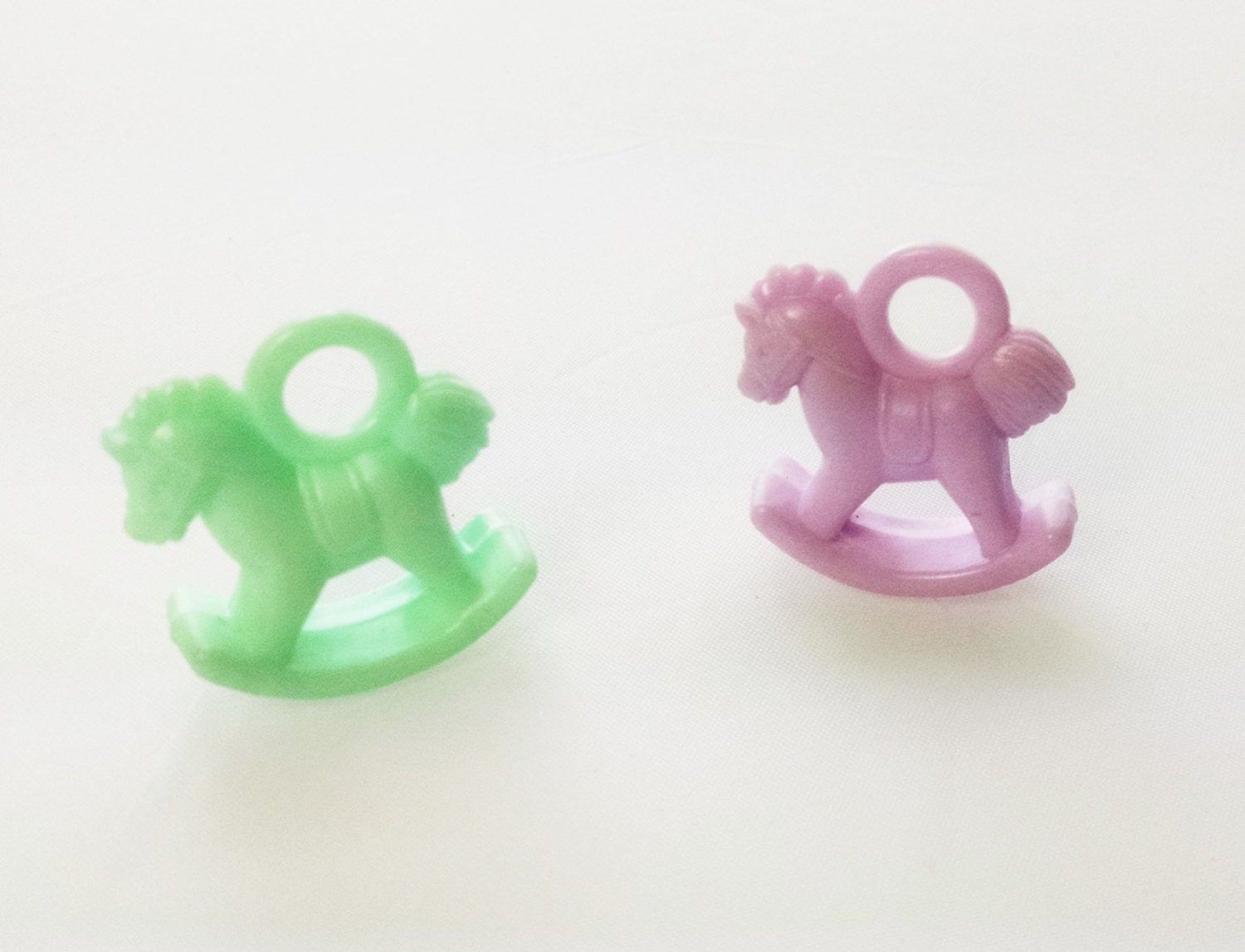 Baby Shower Favors Rocking Horse Charms Green or Lavender 0099 from EudoxiaVintage on Etsy Studio