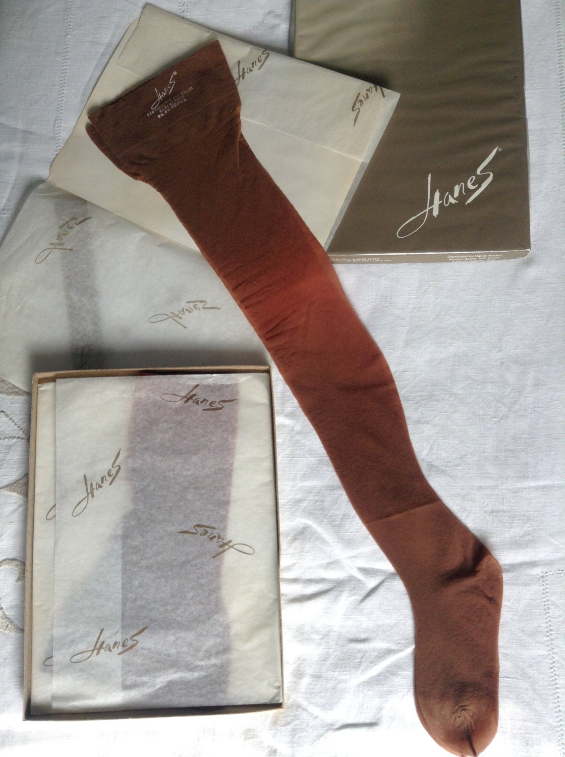 Hanes Vintage 1970's Stockings Cantrece Sandalfoot 220