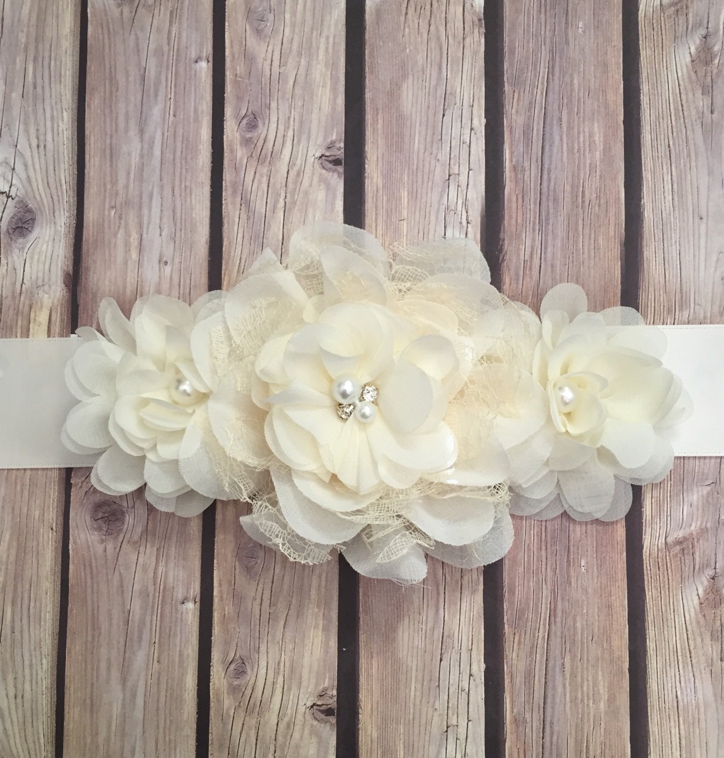 Maternity sash ivory maternity sash baby shower sash photo