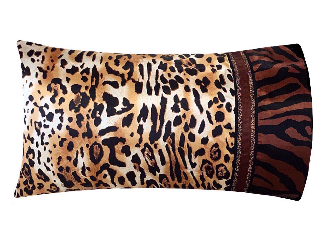 Bold Leopard Satin Pillowcase Brown Leopard Satin Pillow
