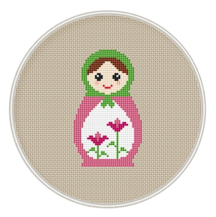 Russian Doll cross stitch pattern Instant Download Free