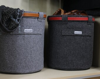 Felt Storage Basket, Wastepaper Basket, Storage Basket, Felt Bin, Stich-haltig Felt Basket