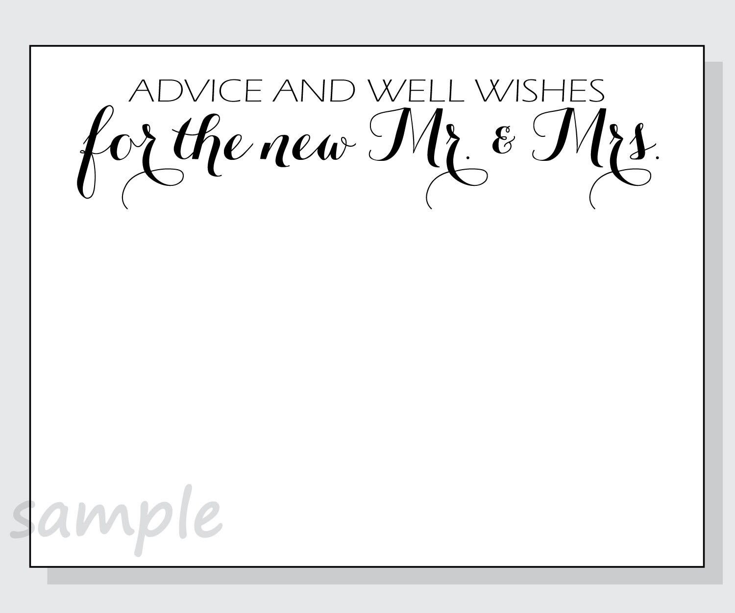 DIY Advice and Well Wishes for the new Mr. &amp; Mrs. Printable