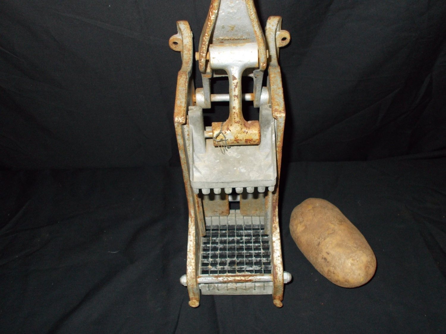 cast iron vintage french fry press by FrontierArtifacts on Etsy