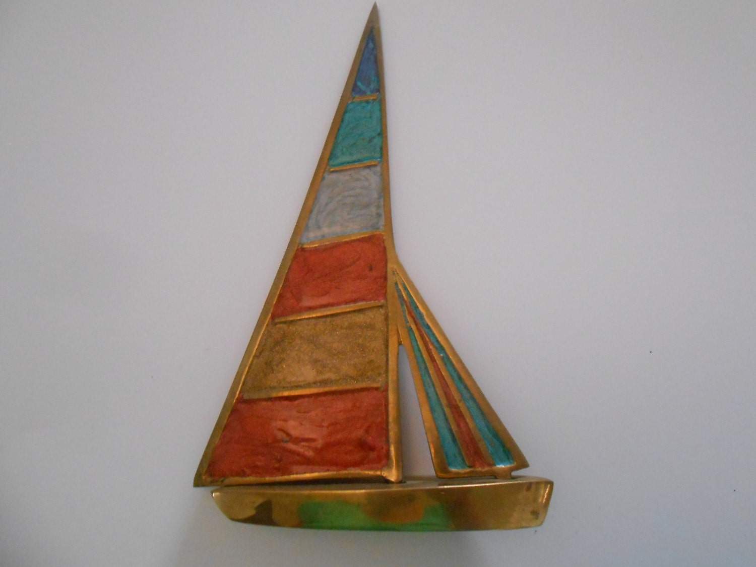 solid brass sailboat