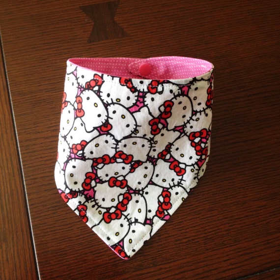 Handmade Hello  Kitty  bandana  bib by CraftingConCindy on Etsy