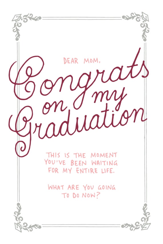 Graduation Card For Mom by BillyBallsCards on Etsy