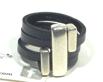 black leather ring for women, wrap leather ring, minimalist ring, gifts for mom, silver ring, women gifts, anniversary gift, colorful ring