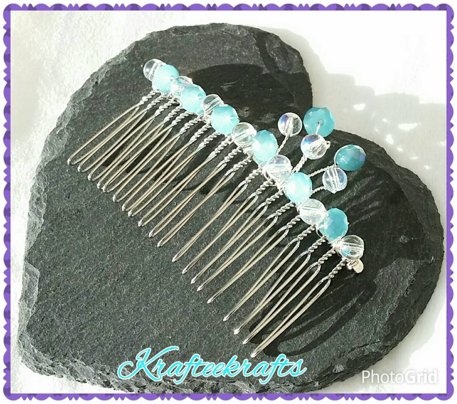 Crystal decorative hair comb for weddings gifts by Krafteekrafts