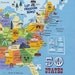 USA Map Fabric Panel US Map Fabric United by AnnadaisysFabrics