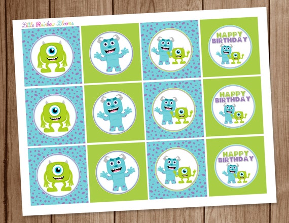 Monsters Inc. Printable Cupcake Toppers by LittleRainbowBlooms