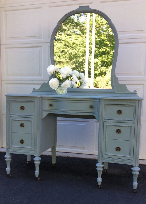 Vintage Vanity with Mirror Shabby Chic dressing table