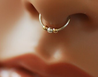 Fake Nose Ring, Fake Septum Ring, Fake Piercing, Gold Filled Fake Septum, Fake Nose, Fake Nose Hoop, Fake Septum Piercing
