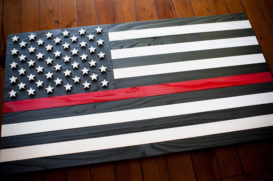 flag with red stripes and one star