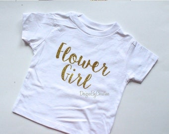 Flower Girl shirt. Glitter shirt. Flower Girl Tee. Flower girl. Bridal Party Shirt.