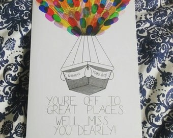 Large office-size card. Handmade and personalised good luck card. Maternity leave card. New baby card. Get well soon card. Leaving card.