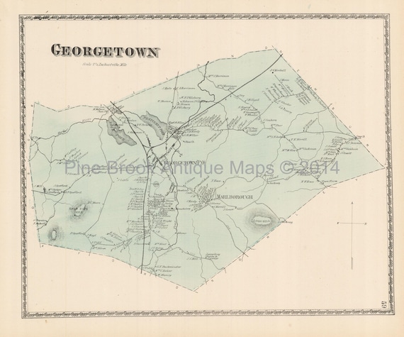 Antique Map of Georgetown, Massachusetts