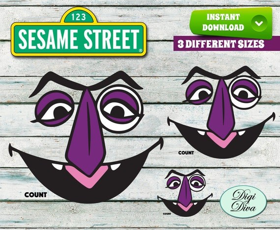 Sesame Street Faces Cut Outs Printables Large by DigiDivaShop