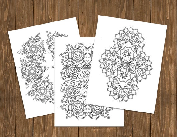 Coloring Pages 3 Intricate Pages to Color and by KrishTheBrand