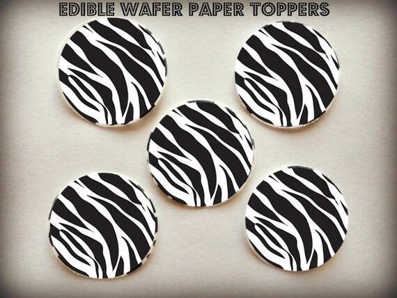 12 ZEBRA Animal Print PreCut Edible Image Cupcake Cookie Cake