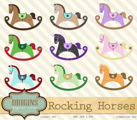Download Rocking Horse Clipart Cute Baby digital by OriginsDigitalCurio