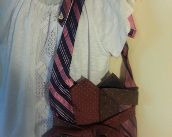 Nook, Kindle, E-Reader, Messenger Bag - Silk Tie Purse