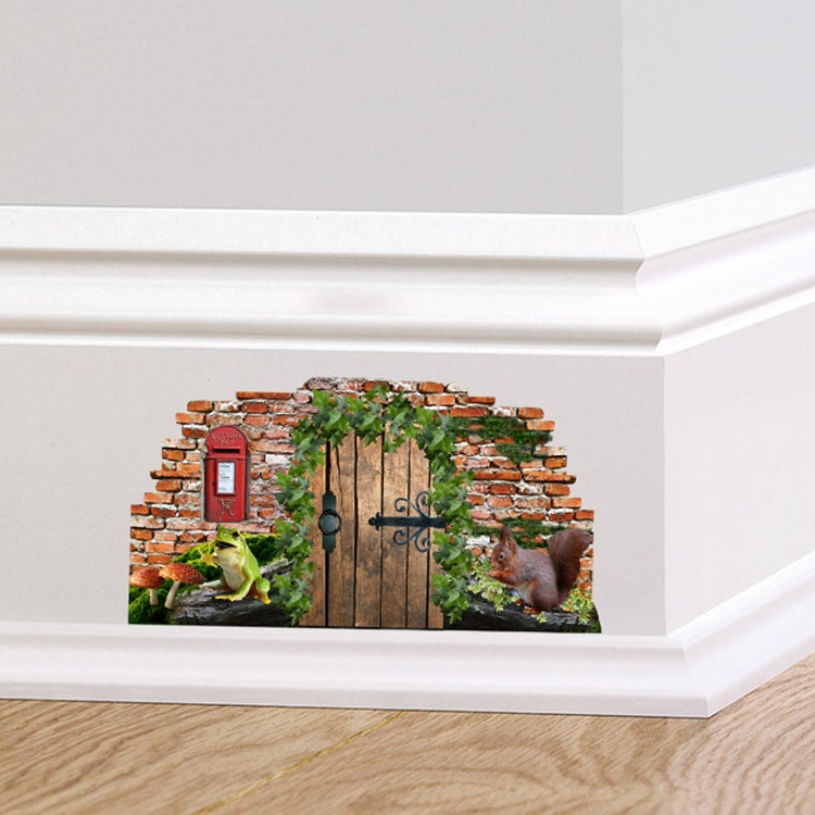 Woodland Fairy Cottage Door Wall Decal by