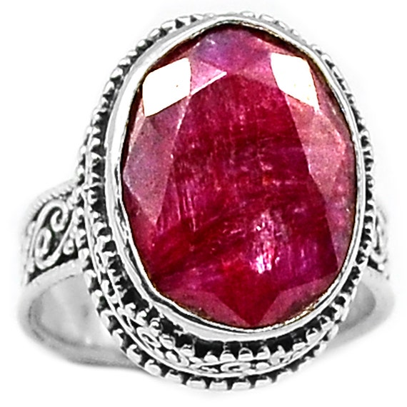 Indian Ruby 925 Sterling Silver Ring Jewelry s8 by xtremegems