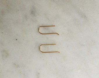 Gold Ear Pin Earrings - Gold Bar Earrings - Ear Climber - Ear Pin Earrings - Ear Crawler - Bar Stud - Ear Crawler - Neaptide Designs