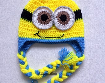 Despicable me hat,crochet minion hat,MINION INSPIRED,photo prop minion,baby boy minion,minion hat,minion costume,minion bonnet,minion outfit