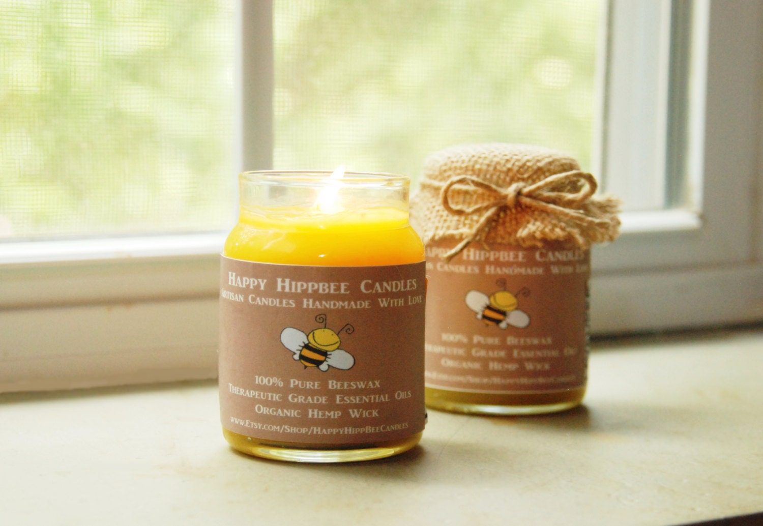 4 OZ Organic Candle Handmade with 100 by HappyHippbeeCandles