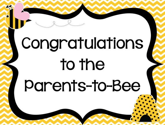 Bumble Bee Baby Shower Printable Decor Pack Parents-to-Bee