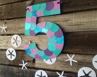 Mermaid Inspired Party Paper Sign - Mermaid Party, Under the Sea Party Decorations, Beach Party, Birthday Party, Baby Shower, Photo Prop