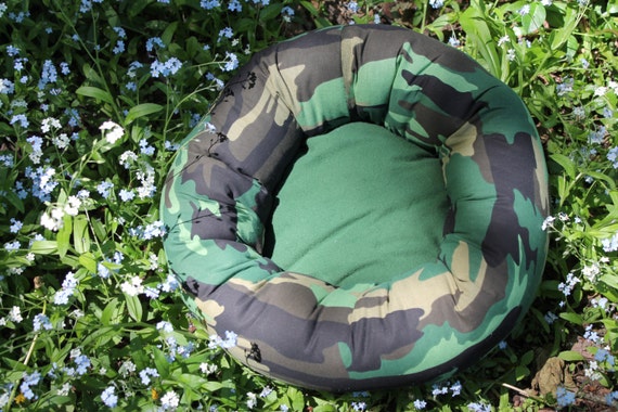 Camo Military Hunting Round Pet Bed by GroupOneDogGallery on Etsy